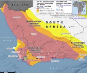 Map Of South Africa That Indicates The Drought Stricken Areas 300x252 