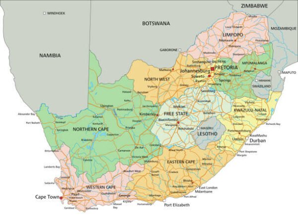 Map Of South Africa That Indicates The Drought Stricken Areas 600x450 