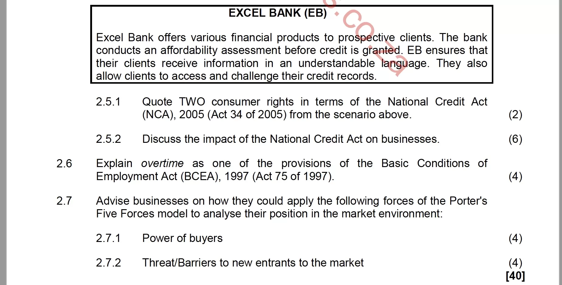 business studies grade 12 case study term 1 memo