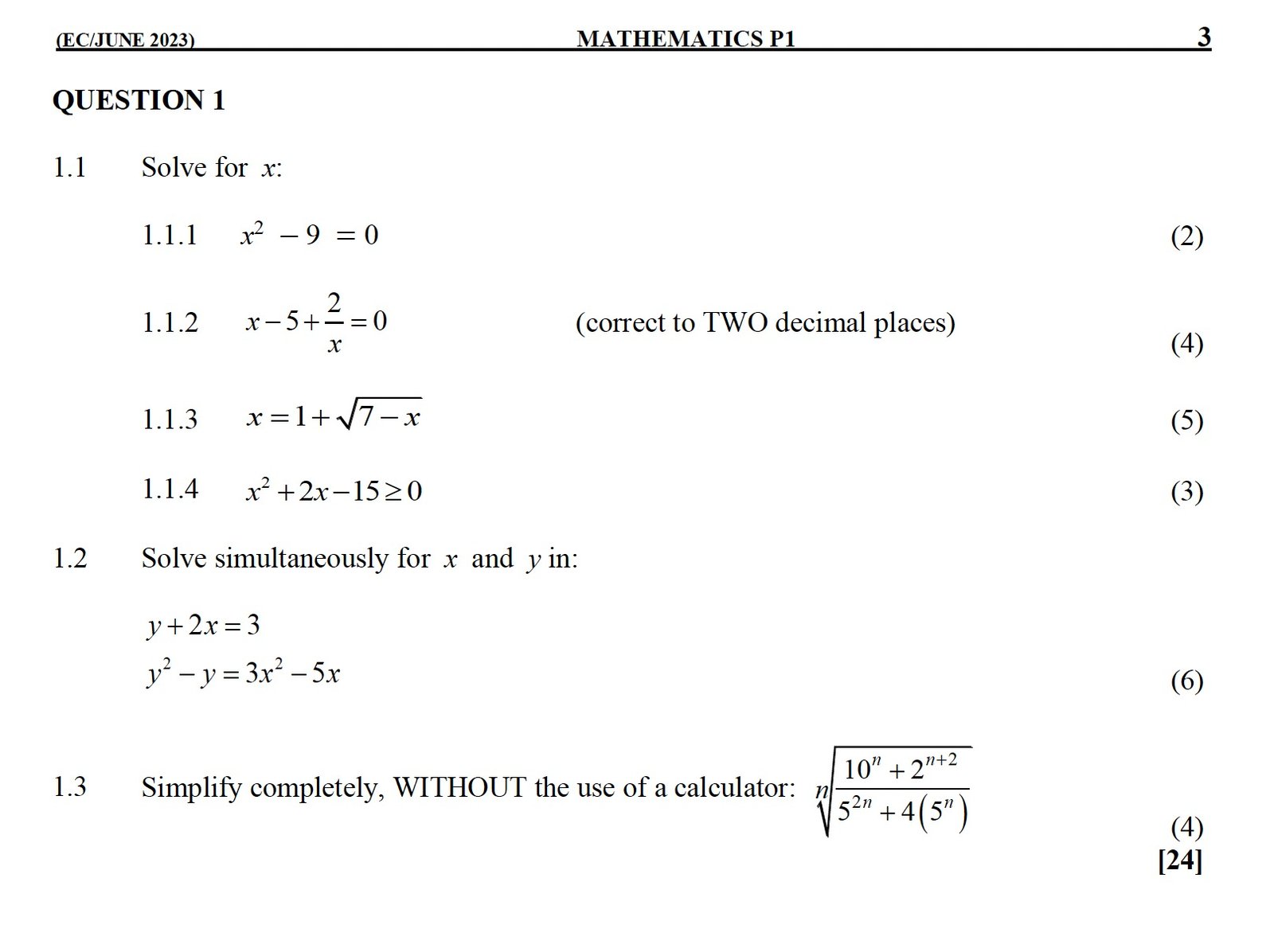 2023 Mathematics Grade 12 June Mid-Year Exam Question Papers and Memos PDF