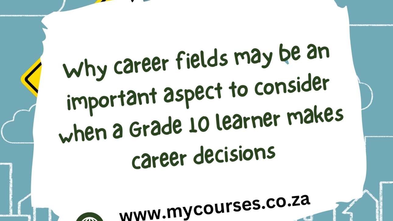 Explain why career fields may be an important aspect to consider when a Grade 10 learner makes career decisions