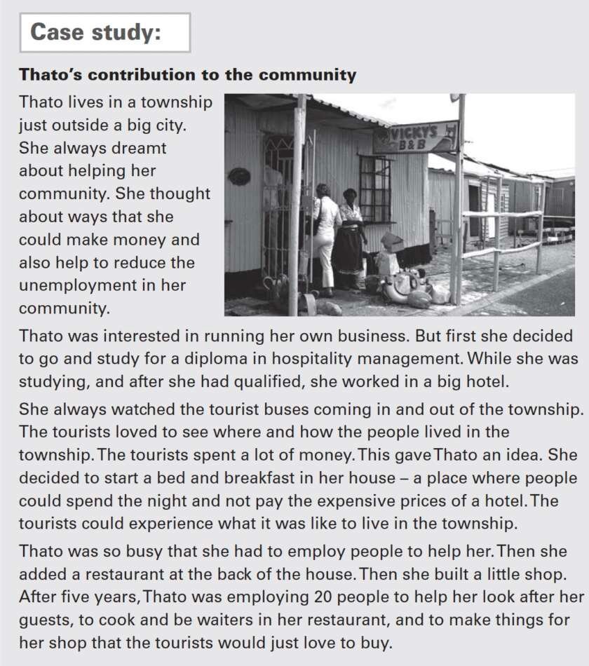 Assess how young people could use community needs to determine the type ...