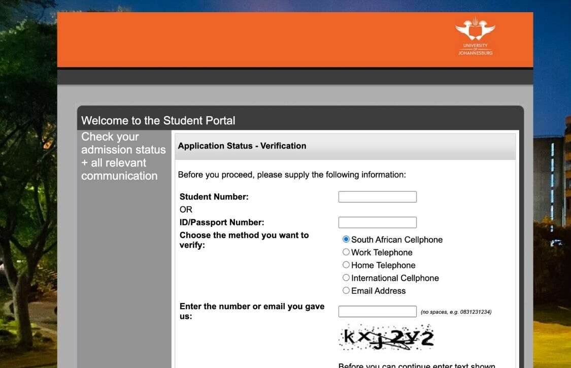 UJ Status Check