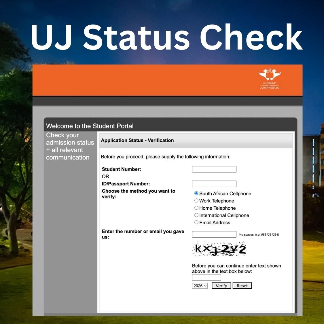 UJ Status Check