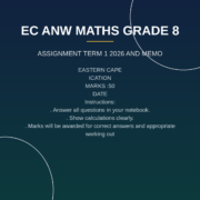 Mathematics Grade 8 Term 1 Assignment 2026 PDF ASR-005