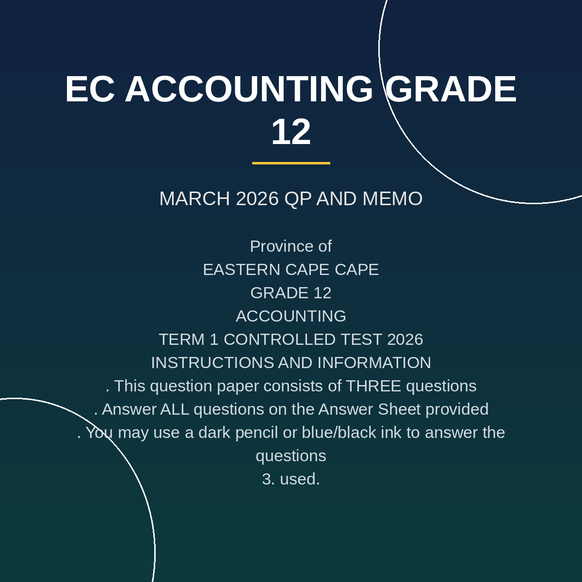Accounting Grade 12 Term 1 Controlled Test PDF BCU-008