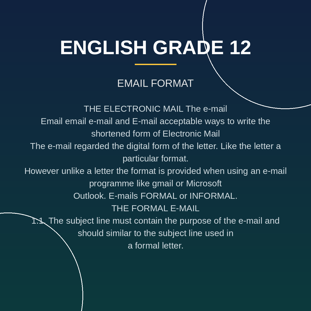 English Grade 12 Email Format Notes PDF CQH-020