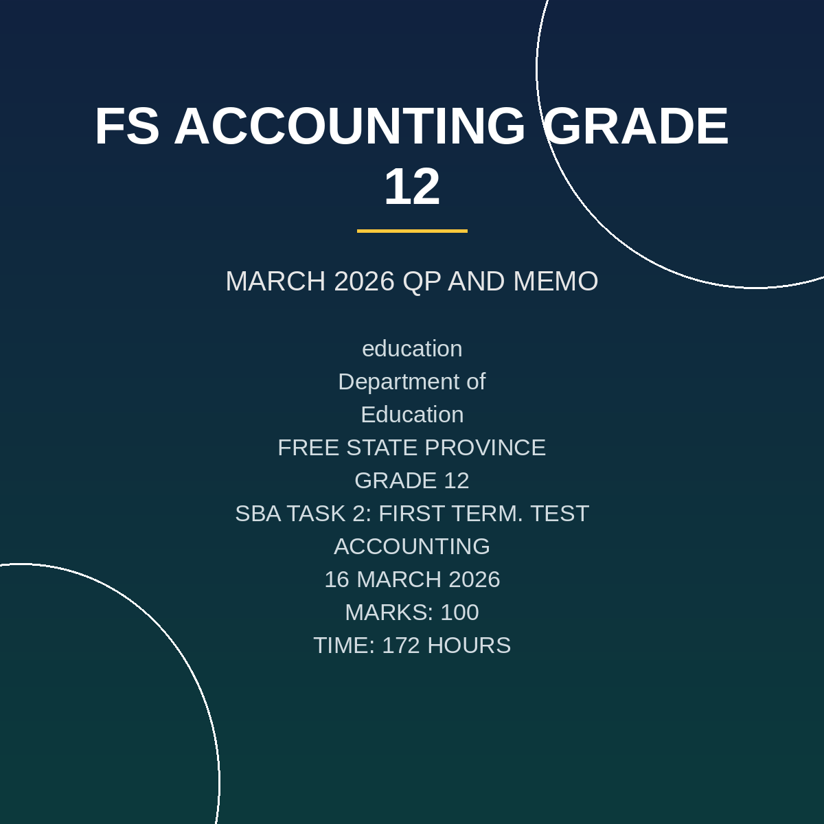 Accounting Grade 12 Term 1 Test PDF CRJ-021