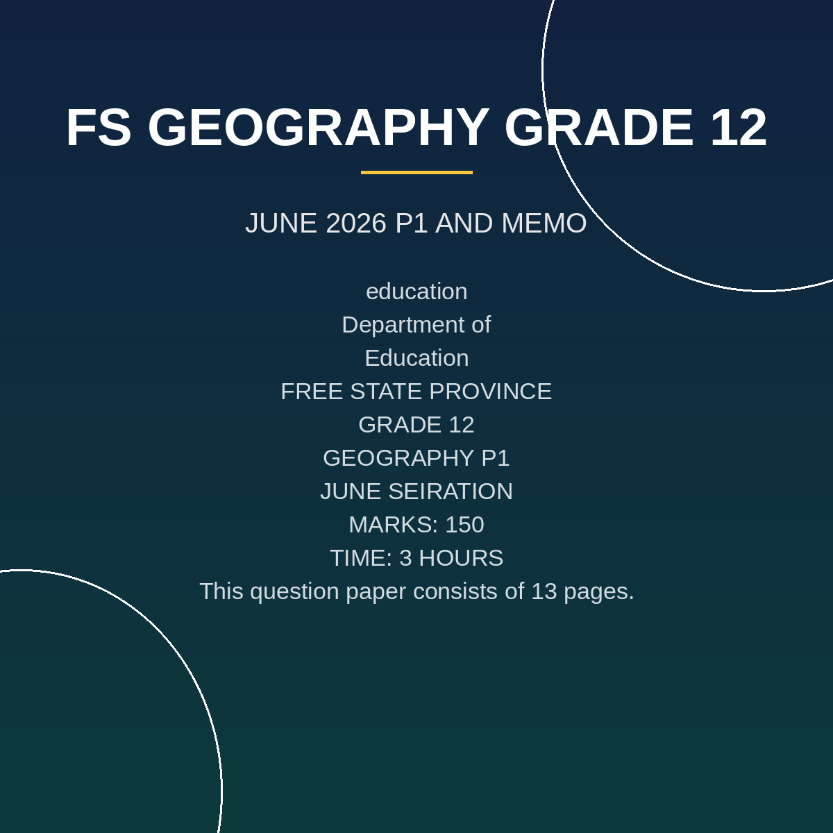 Geography Grade 12 Paper 1 Term 2 Exam PDF DCM-026