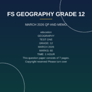 Geography Grade 12 Term 1 Test PDF DDX-027