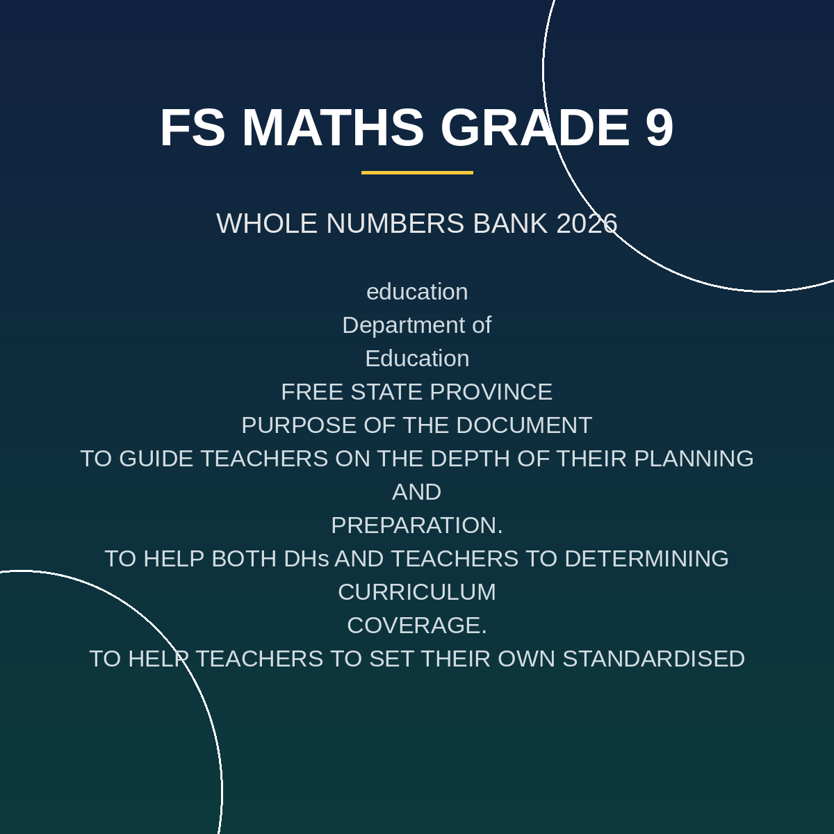 Mathematics Grade 9 Whole Numbers Item Bank PDF DVX-034