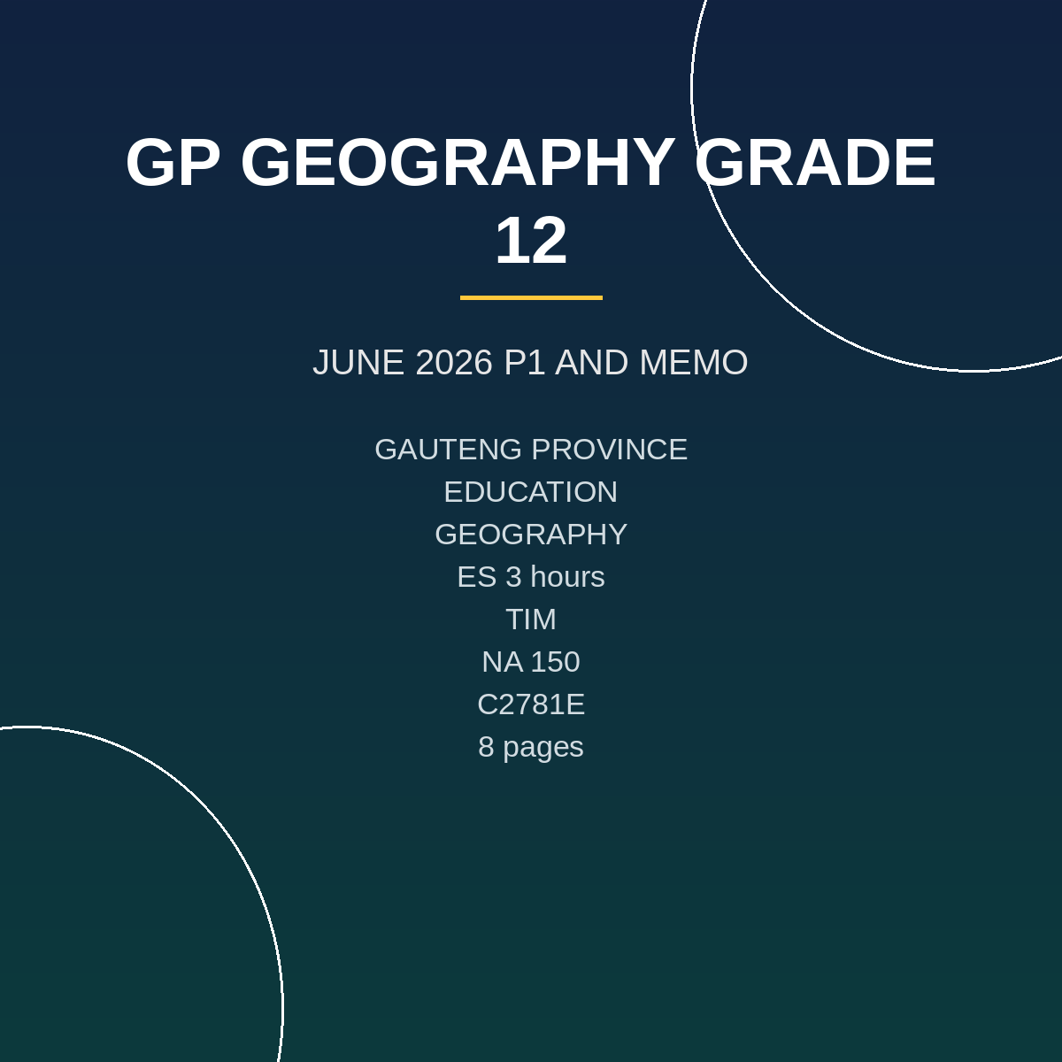 Geography Grade 12 Paper 1 Term 2 2026 Exam Paper PDF FNA-040