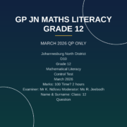 Mathematical Literacy Grade 12 Term 1 Control Test 2026 PDF FSI-043