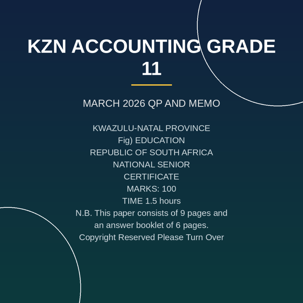 Grade 11 Accounting Term 3 Controlled Test Pdf Download: Questions and ...