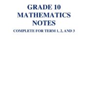 Grade 10 Mathematics Complete Notes for Terms 1 to 3 PDF mqc1a7