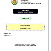 Grade 12 Accounting P1 Nov 2025 Eng Question Paper & Memo PDF