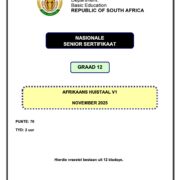 Grade 12 Afrikaans HL P1 Nov 2025 Question Paper & Memo PDF