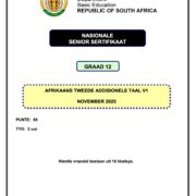 Grade 12 Afrikaans SAL P1 Nov 2025 Question Paper & Memo PDF