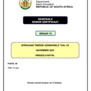 Grade 12 Afrikaans SAL P2 Nov 2025 Question Paper & Memo PDF