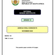 Grade 12 Agricultural Sciences P2 Nov 2025 Eng Question Paper & Memo PDF