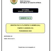 Grade 12 Sesotho SAL P3 Nov 2025 Question Paper & Memo PDF