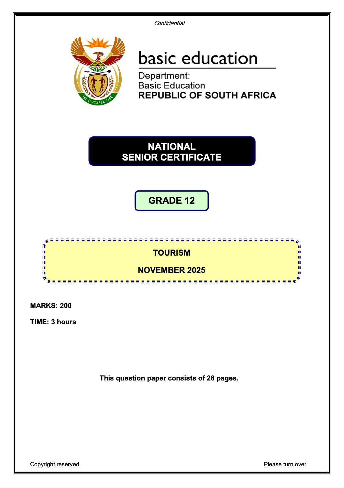 Grade 12 Tourism Nov 2025 Eng Question Paper & Memo PDF 103940516