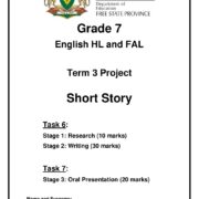 Grade 7 English Term 3 Project on Short Stories PDF dn0yby