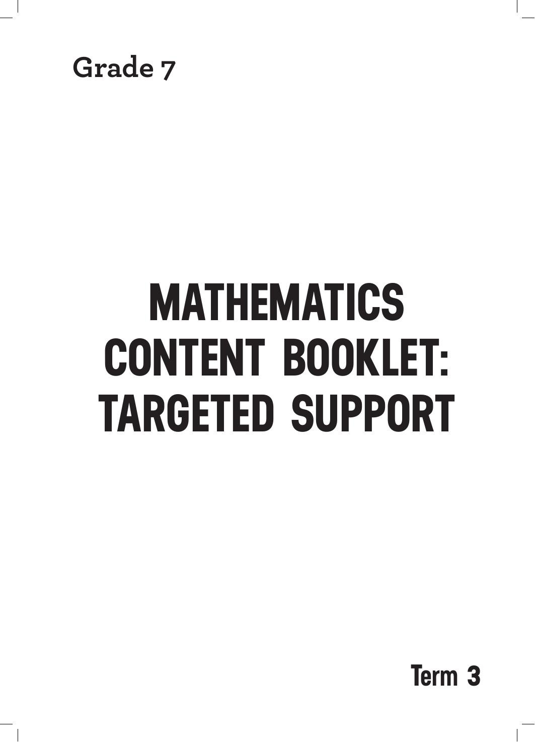 Grade 7 Mathematics Term 3 Content Booklet PDF 58ceps