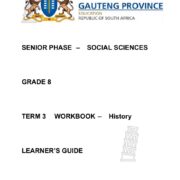 Grade 8 History Term 3 Workbook Learner’s Guide PDF pgw90j