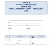 Grade 8 Mathematics Term 3 Formal Assignment on Fractions and Decimals PDF hez5ed