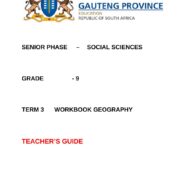 Grade 9 Geography Term 3 Workbook Teacher’s Guide PDF f1rcav