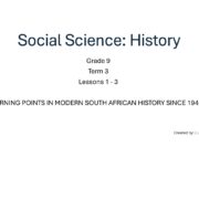 Grade 9 History Term 3 Notes on Turning Points in South Africa PDF zvrerw