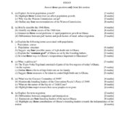 Grade Social Studies Term 3 Exam on Population and Ghanaian History PDF pkt9a9