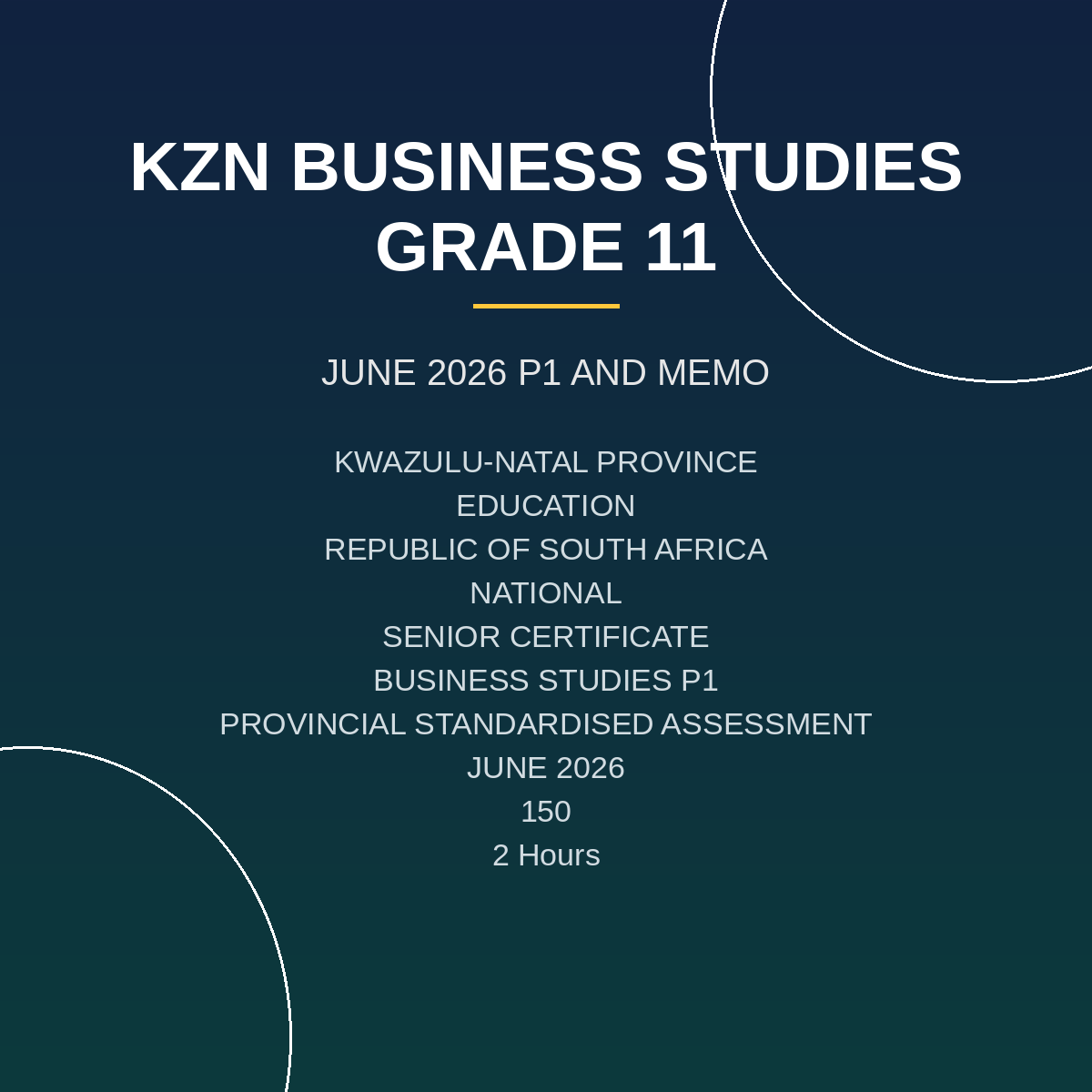 Business Studies Grade 11 Paper 1 Term 2 2026 June KZN Exam PDF HEX-059