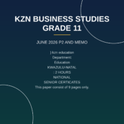 Business Studies Grade 11 Paper 2 Term 2 June Exam PDF HGG-060