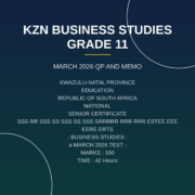Business Studies Grade 11 Term 1 Test 2026 PDF HGO-061