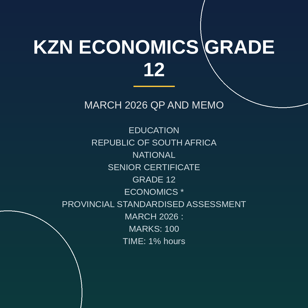 Economics Grade 12 Term 1 Provincial Assessment PDF IEL-069