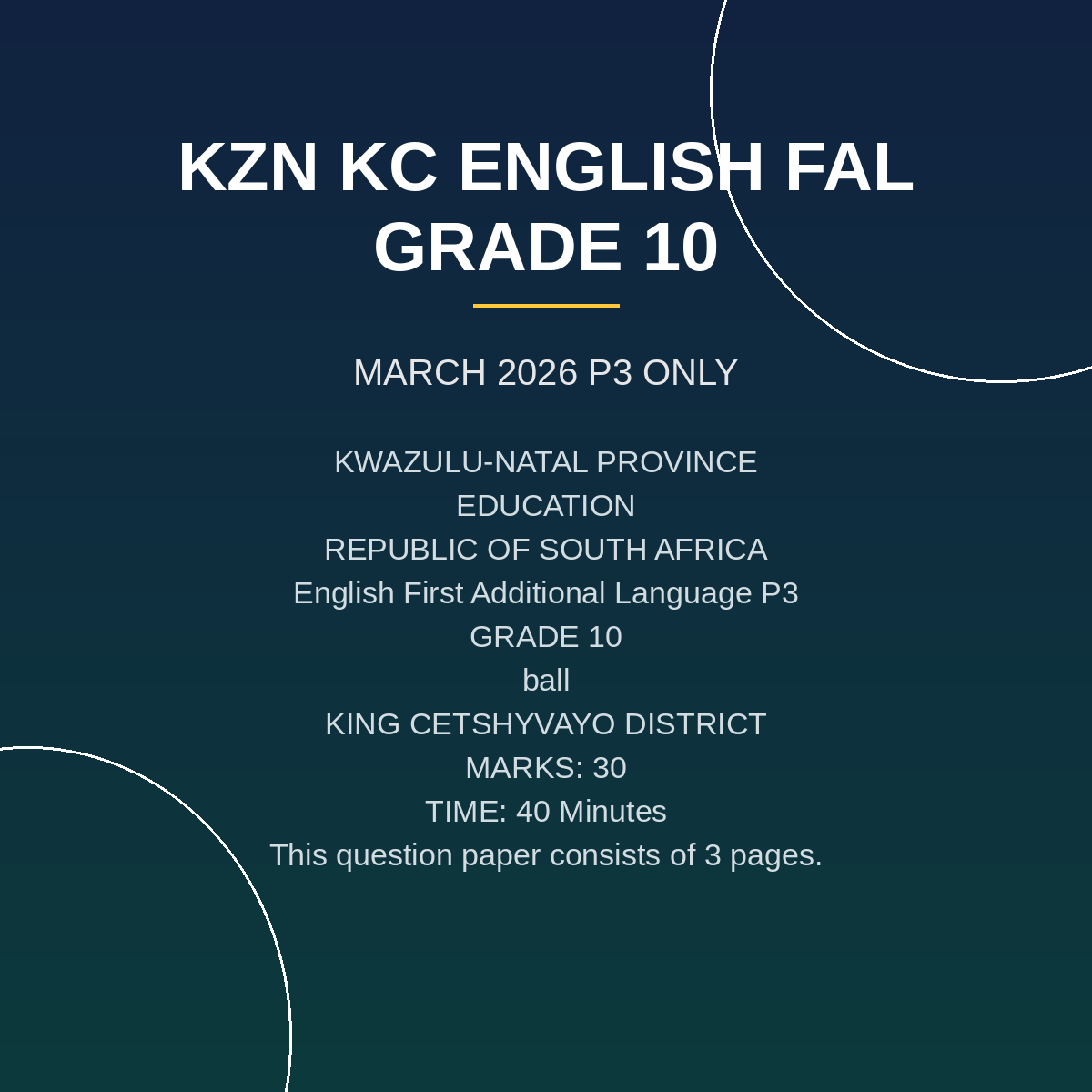 English First Additional Language Grade 10 Paper 3 PDF JJG-074