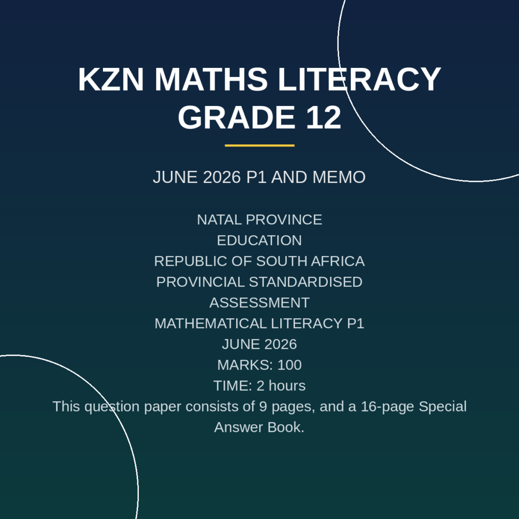 Mathematical Literacy Grade 12 Exam Guidelines Scope 2026 » My Courses
