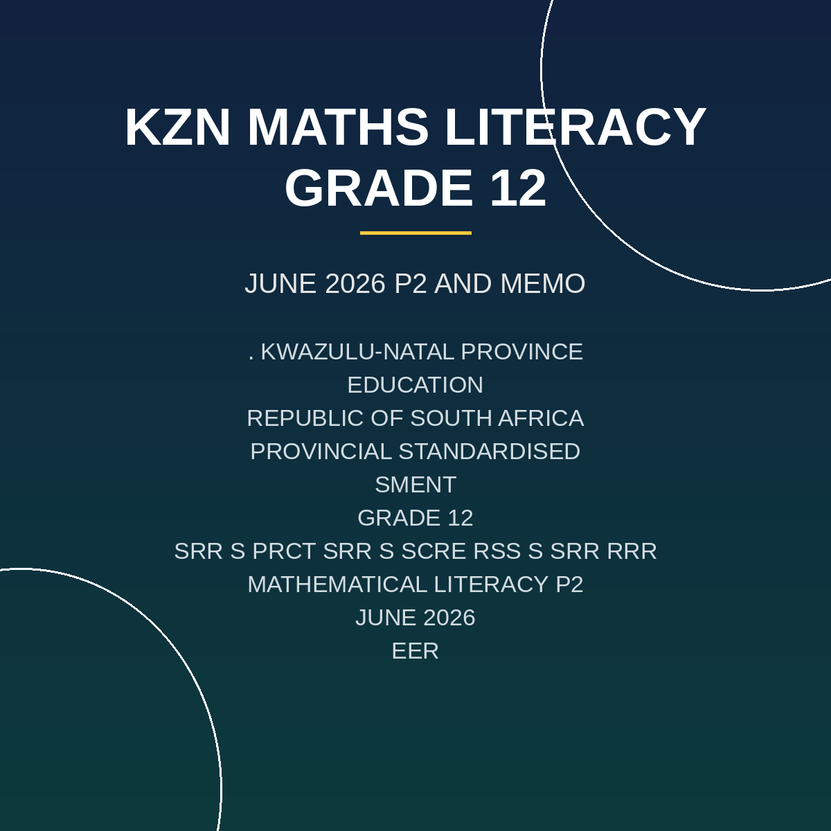Mathematical Literacy Grade 12 Paper 2 - 2026 Term 2 Provincial Assessment PDF MLH-096