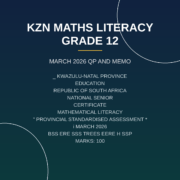 Mathematical Literacy Grade 12 Term 1 (2026) Test PDF MMT-097