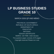 Business Studies Grade 10 Term 1 (2026) Exam PDF NPP-113