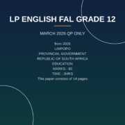 English First Additional Language Grade 12 Term 1 (2026) Exam PDF OZR-121