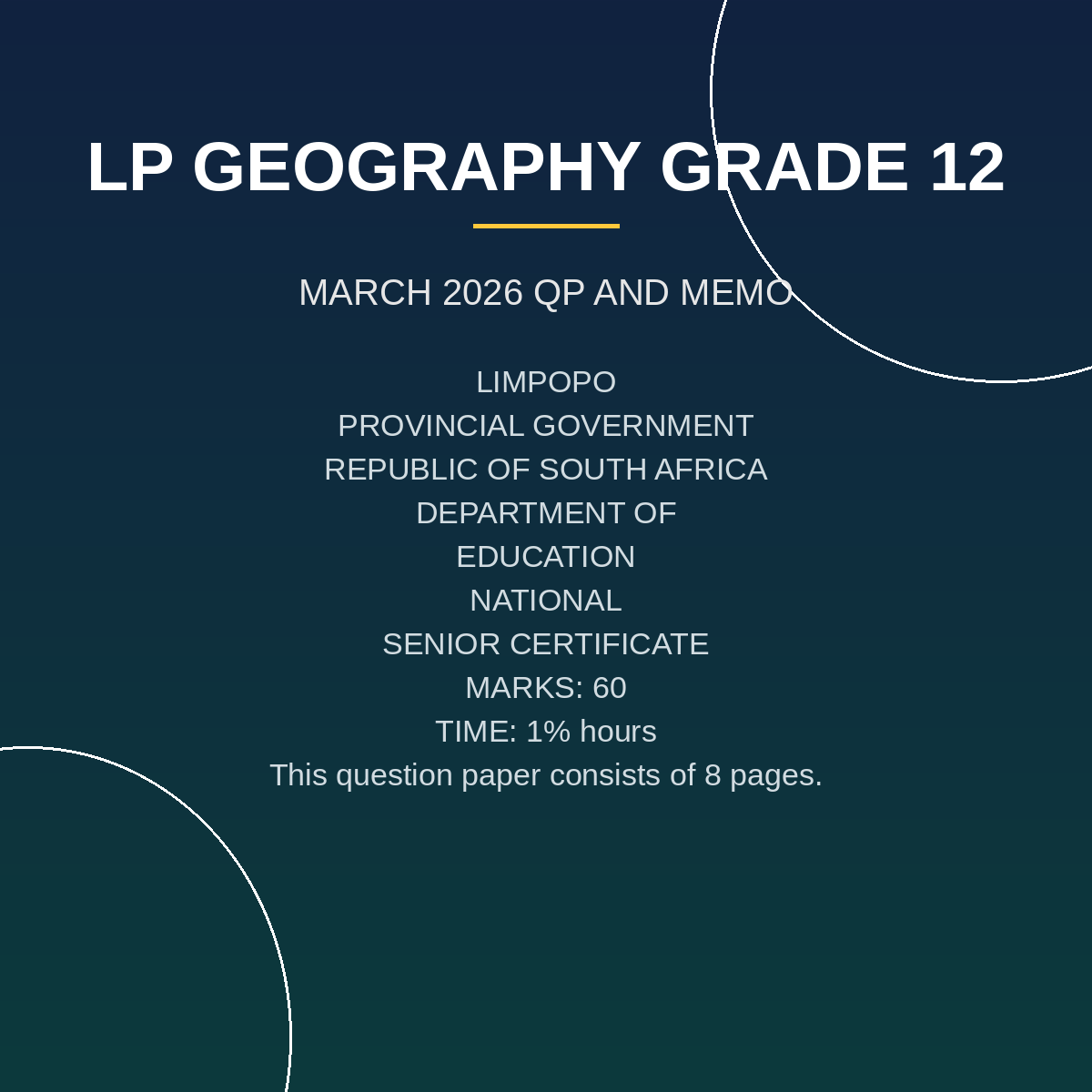 Geography Grade 12 Term 1 Test (2026) PDF PRF-124