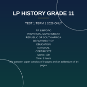 History Grade 11 Term 1 Test (2026) PDF QAV-126
