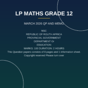 Mathematics Grade 12 Term 1 Test (2026) PDF QTA-132