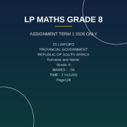 Mathematics Grade 8 Term 1 Assignment (2026) PDF QYF-133
