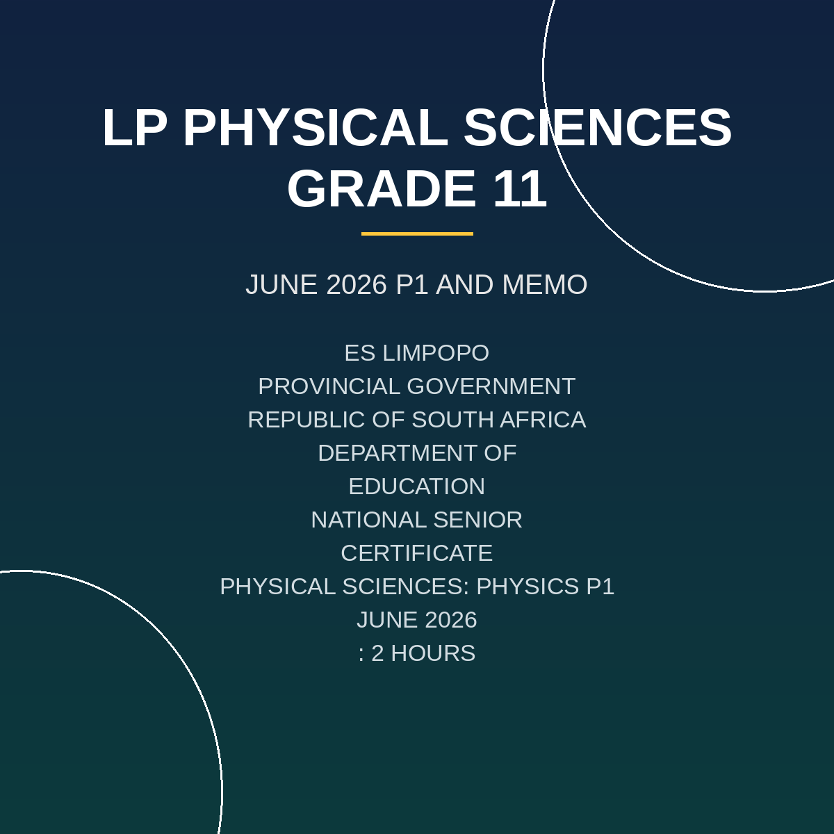 Physical Sciences Grade 11 Paper 1 Term 2 (2026) Exam PDF RHV-145