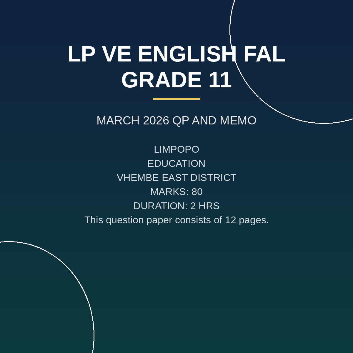 English FAL Grade 11 Term 1 (2026) Test PDF RYI-153