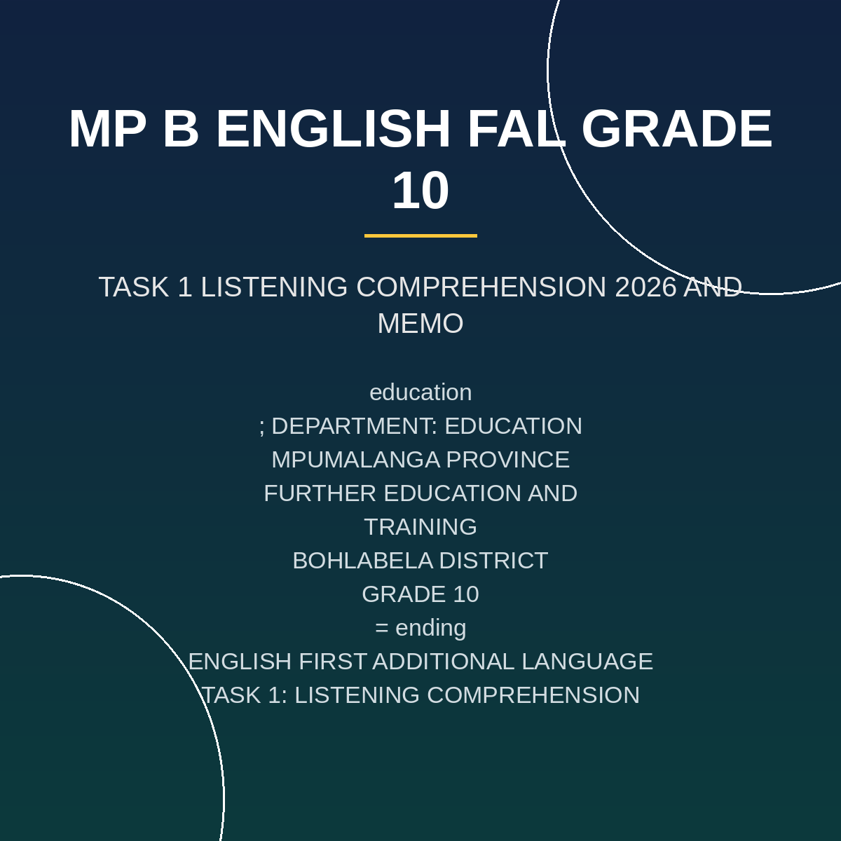 English FAL TASK 1 Grade 10 (2026) Listening Comprehension PDF RYQ-154